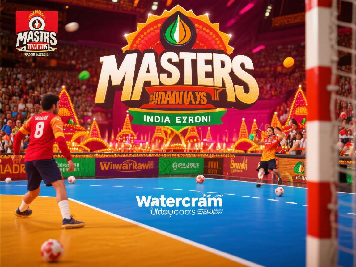 Handball Masters: Indian Edition Diwali special event showing players in traditional Indian attire with diya-themed balls and firecracker celebrations